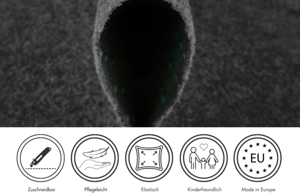 andiamo Kunstrasen Outdoor wasserdurchlässig, Rasenteppich wetterfest, Drainage-Noppen, UV-beständig, für Balkon und Garten Anthrazit 400x400 cm Bild 6