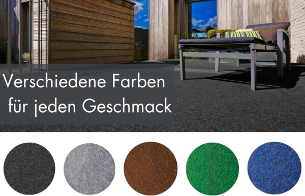 andiamo Kunstrasen Outdoor wasserdurchlässig, Rasenteppich wetterfest, Drainage-Noppen, UV-beständig, für Balkon und Garten Anthrazit 400x400 cm Bild 5