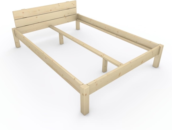 Pfostenbett "metallarm" Fichte Holzbett "Daybett" 140 x 200cm 38cm Doppelbett