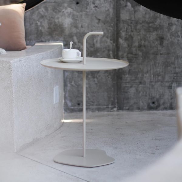 Outdoor-Metalltisch Calimera 56,5 x Ø 38 cm Champagne [casa. pro]