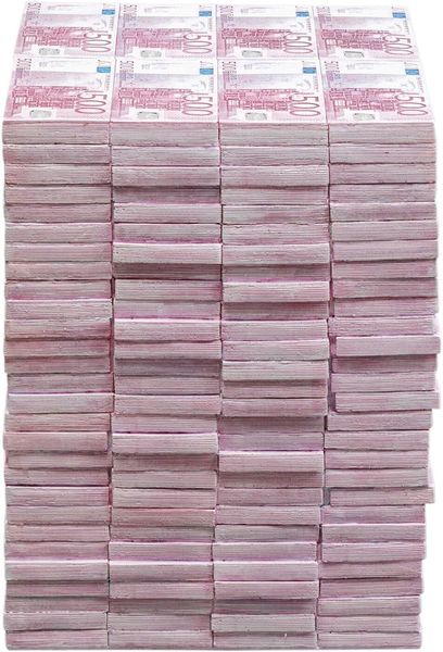 Kare Design Hocker Euro, Lila, Sitzhocker, Ablage, Geldschein Design, Wohnzimmer, Flur, 38 x 29 x 30 cm (H/B/T)