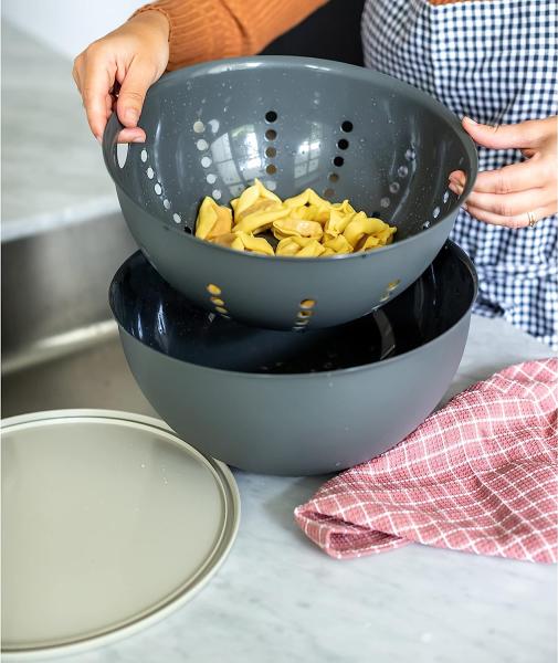 Koziol Schüssel Palsby L, Salatschüssel, Pastaschüssel, Kunststoff-Holz-Mix, Nature Ash Grey, 5 L, 7807701 Bild 3