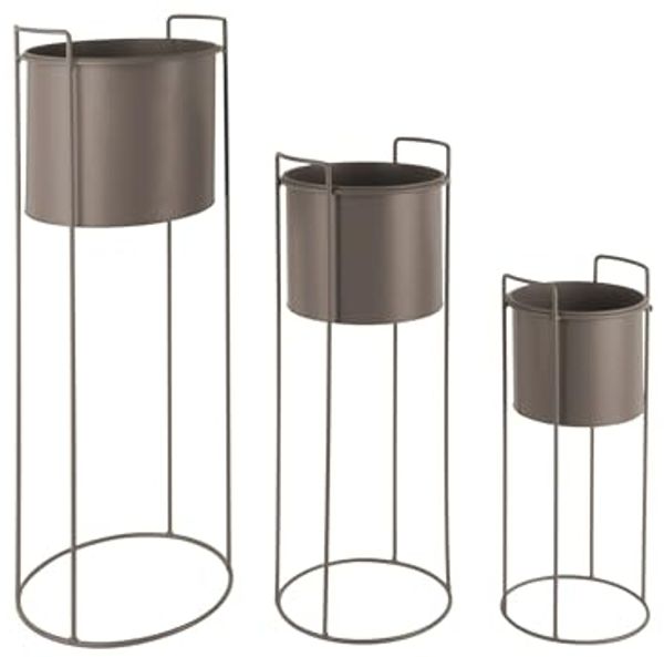 Present Time Blumentopf-Set Essence Round Iron Dark Grey (3-teilig) PT3698DG