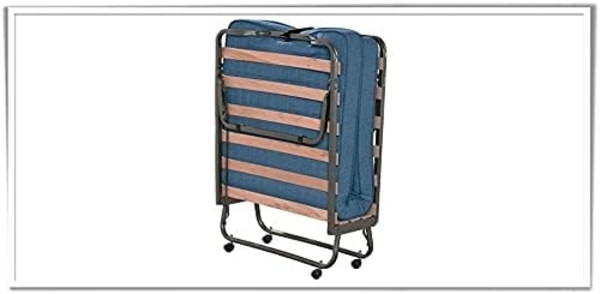 miasuite i sogni italiani Klappbett mit Memory-Matratze, Einzelbett und Rollen, Foam, Blau, 80 x 200 x 38 cm Bild 3