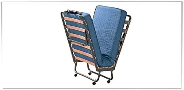 miasuite i sogni italiani Klappbett mit Memory-Matratze, Einzelbett und Rollen, Foam, Blau, 80 x 200 x 38 cm Bild 2