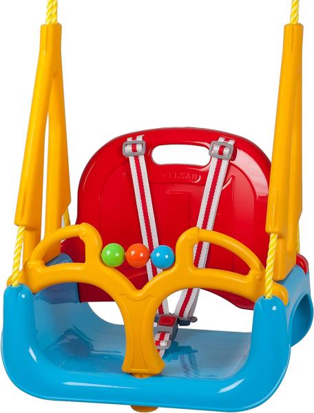 BabyGO 'DoReMi' 3in1 Schaukel, 36,5 x 31 x 45 cm, ab 12 Monaten, bis 100 kg belastbar, blau-rot