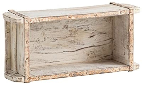 Ziegelform weiß Dekoration Holzkiste