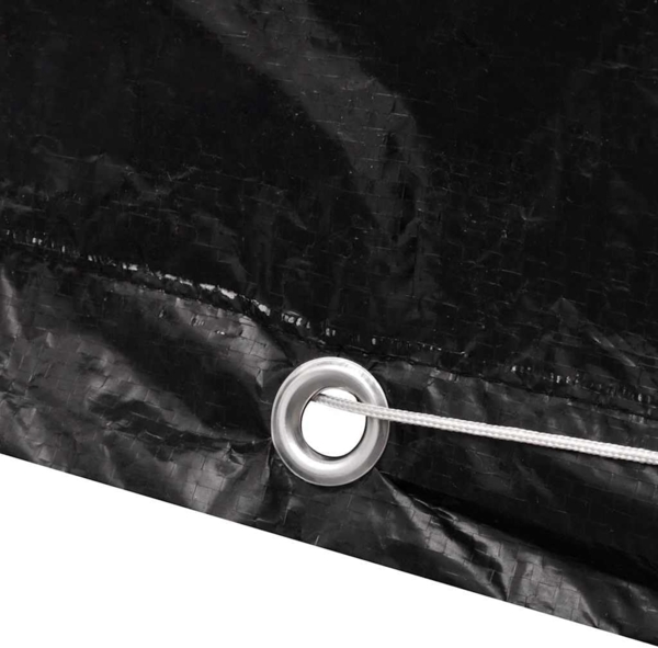 vidaXL Gartenmöbel-Abdeckung mit 8 Ösen, Polyethylen schwarz, 135 x 135 x 90 cm Bild 3
