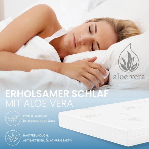 ELONEO, Topper H3 & H4 90x200, 140x200, 180x200 und weitere Größen, 7 cm hoch, Viskoschaum, Wendefunktion, für Hausstauballergiker, schadstoffgeprüft, waschbar Bild 8