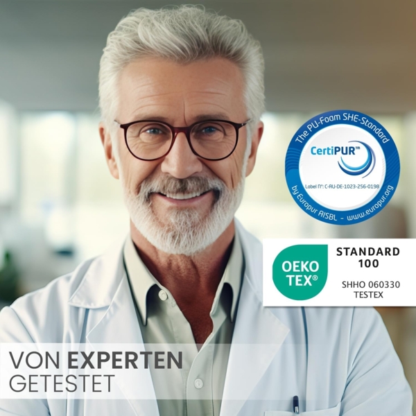 ELONEO, Topper H3 & H4 90x200, 140x200, 180x200 und weitere Größen, 7 cm hoch, Viskoschaum, Wendefunktion, für Hausstauballergiker, schadstoffgeprüft, waschbar Bild 6