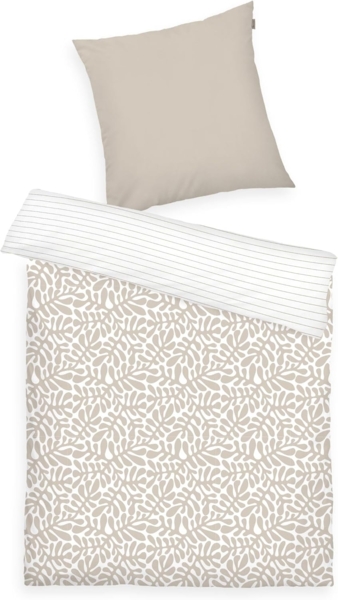 TOM TAILOR HOME Bettwäsche ORGANIC LEAVES in Gr. 135x200cm, 155x220cm oder 200x220cm, Renforcé, 2 teilig, new bedroom, mit farbigem Markenreißverschluss