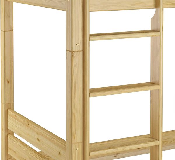 Erst-Holz Stockbett massiv 90x200 Hochbett Kiefer Natur Nische 100 teilbar ohne Rollroste Bild 7