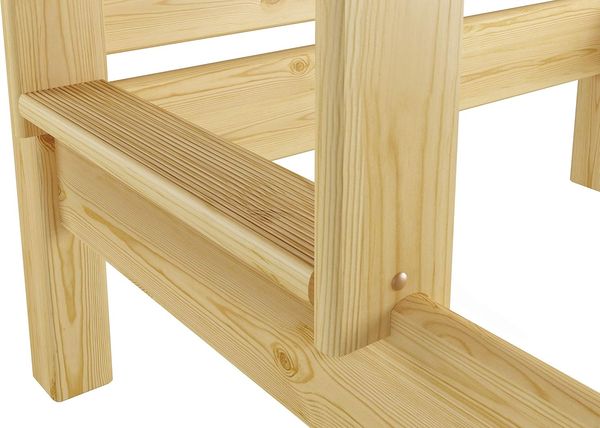Erst-Holz Stockbett massiv 90x200 Hochbett Kiefer Natur Nische 100 teilbar ohne Rollroste Bild 6