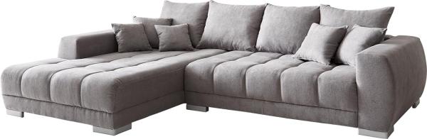 Ecksofa Josea 300x220 cm Mikrofaser Steingrau Recamiere links