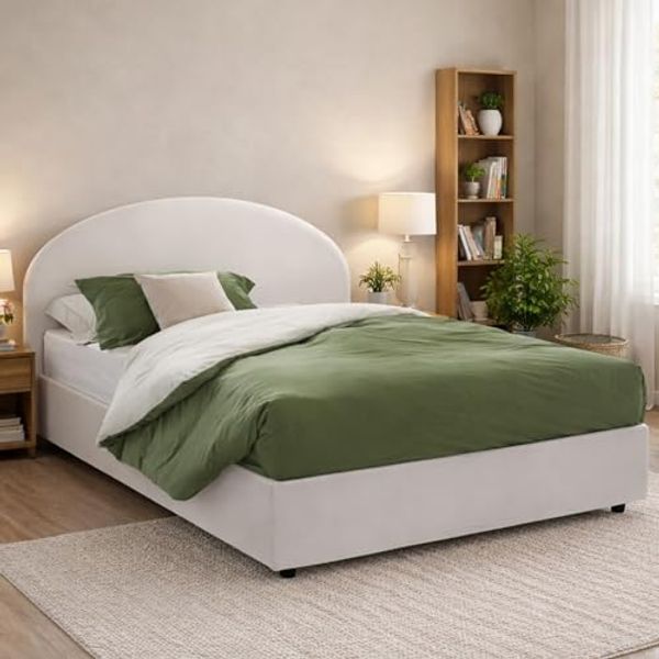 Talamo Italia - Doppelbett „Conny“, Bettkasten mit Kunstlederbezug, 100 % Made in Italy, Öffnung vorne, geeignet für Matratzen 160x190 cm, Weiß
