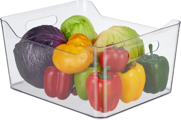 relaxdays Frischhaltedose Großer Kühlschrank Organizer, Kunststoff