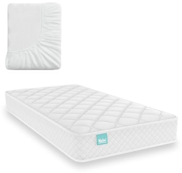 Nalui Kinderbett 70x140 cm Matratze, Schaumstoff, Weiß, 70x140 cm + Tencel Nestchen