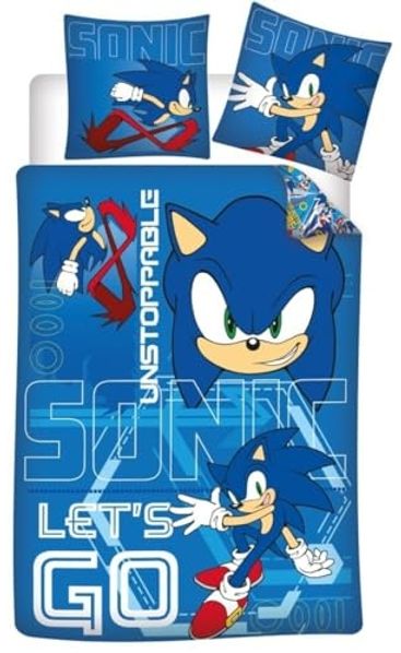 Sonic Bettwäsche-Set Poly-Baumwolle Decke & Kissenbezug 140x200 + 65x65 cm