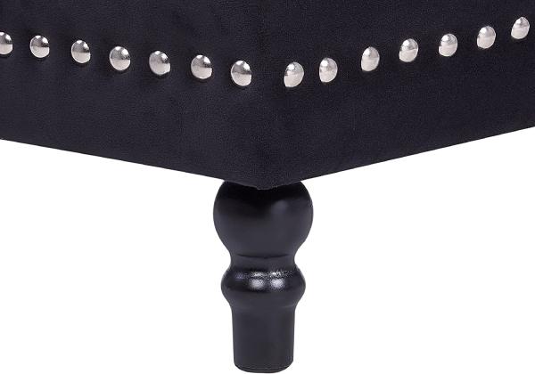 Pouf LORETTO Schwarz Samtstoff 37 cm 37 cm Bild 8