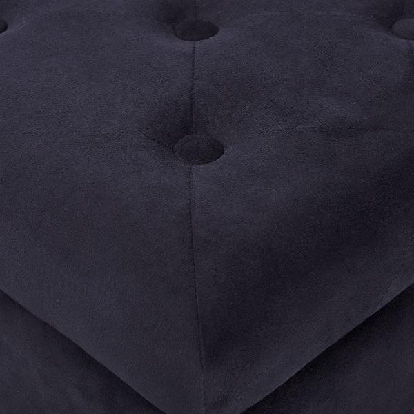 Pouf LORETTO Schwarz Samtstoff 37 cm 37 cm Bild 7