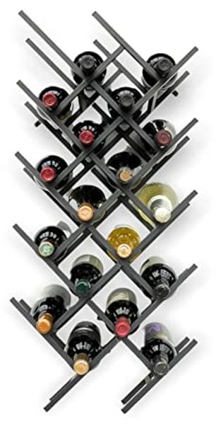 DanDiBo 2er Set Weinregal Metall Schwarz Wand erweiterbar für 18 Flaschen Acord Flaschenregal 96279 Flaschenständer Weinflaschenhalter Flaschenhalter