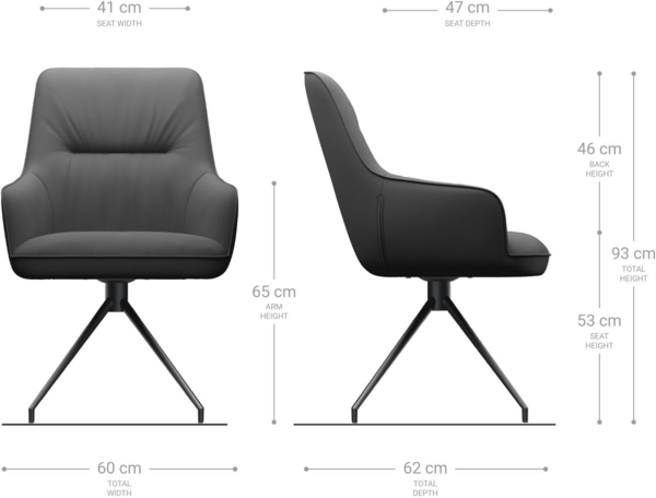 Esszimmerstuhl Zelia-Flex mit Armlehnen Mikrofaser Taupe Vintage Kreuzgestell konisch Edelstahl Taschenfederkern Bild 7