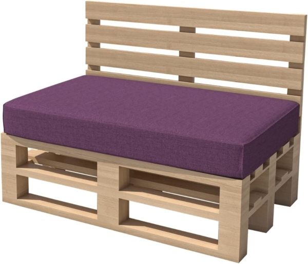 chilly pilley Palettenkissen Gartenkissen Palettenauflage Palettenpolster Indoor Outdoor Waschbar Abnehmbar Sitzkissen Rückenkissen (6er Set, Violett) Bild 7