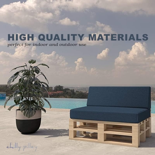 chilly pilley Palettenkissen Gartenkissen Palettenauflage Palettenpolster Indoor Outdoor Waschbar Abnehmbar Sitzkissen Rückenkissen (6er Set, Violett) Bild 3