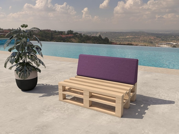 chilly pilley Palettenkissen Gartenkissen Palettenauflage Palettenpolster Indoor Outdoor Waschbar Abnehmbar Sitzkissen Rückenkissen (6er Set, Violett) Bild 5