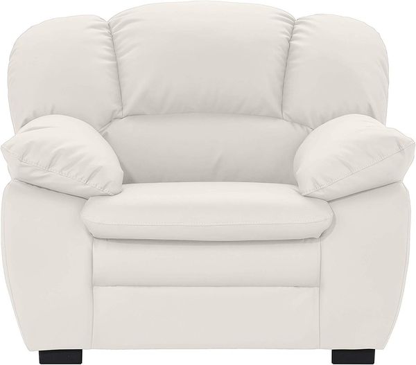 Mivano Sessel Casino, Ledersessel passend zum 2er und 3er Sofa Casino , 109 x 88 x 92, Kunstleder Weiß