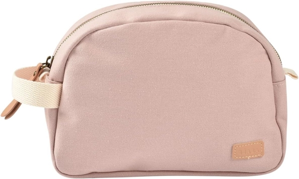 BÉABA, Baby-Kulturbeutel, mit Babypflegeset, Genève-Tasche, wasserdichter Stoff, 2 Innentaschen, 100% Baumwolle, Puderrosa Bild 2