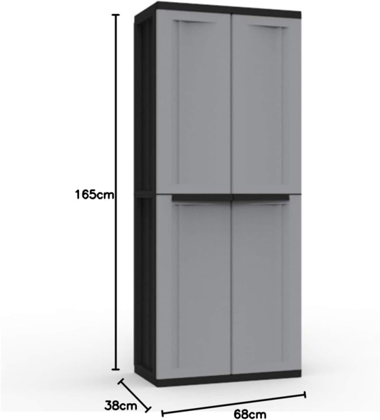 Kreher Mehrzweckschrank Kunststoffschrank 'J-Twist' (Schwarz/Grau) Bild 3