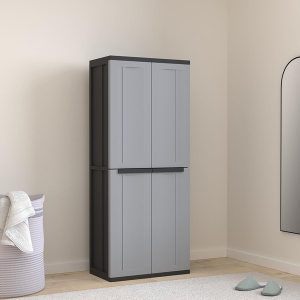 Kreher Mehrzweckschrank Kunststoffschrank 'J-Twist' (Schwarz/Grau) Bild 2