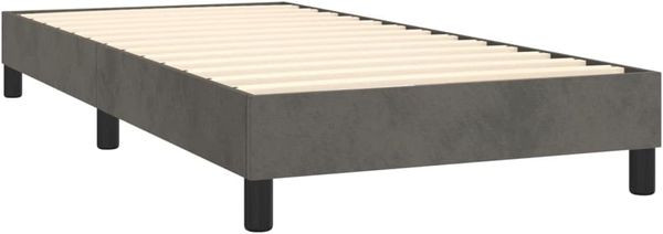 vidaXL Boxspringbett mit Matratze Dunkelgrau 90x200 cm Samt, Härtegrad: H2 [3141162] Bild 4