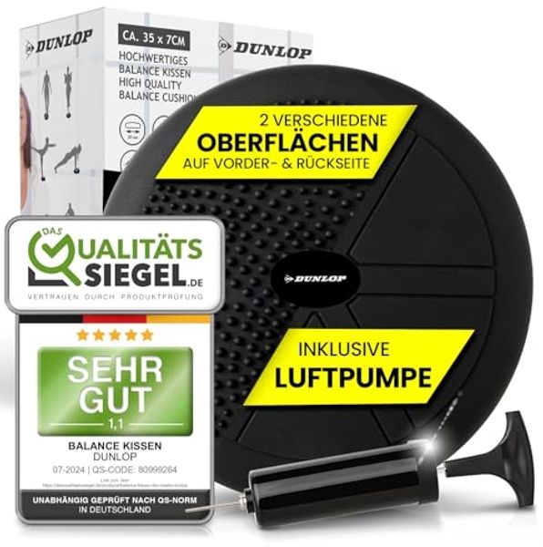 Dunlop Balancekissen Balance Kissen Ball Sitzkissen mit Luftpumpe, für einen stärkeren Rücken orthopädisch über 450kg belastbar