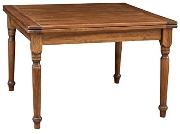 Biscottini Esstisch ausziehbar 120 x 120 x 80 cm | Esstisch | Küchentisch im Landhausstil | Gartentisch ausziehbar | Esszimmertisch Holz