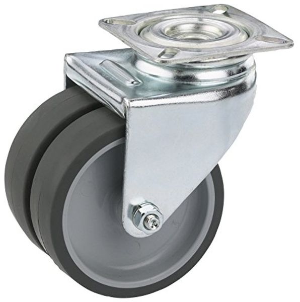 Lenkrolle mit Platte 50 x 18 mm, Tragkr. 80 kg