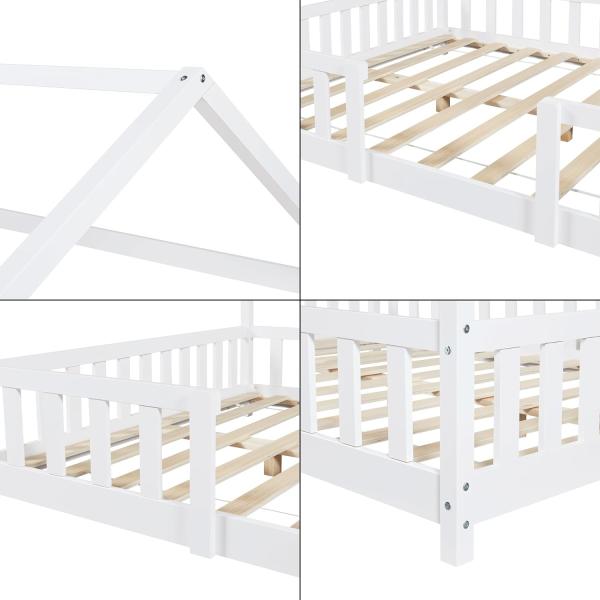 Kinderbett Sisimiut 140x200 cm mit Kaltschaummatratze Holz Weiß [en. casa] Bild 8