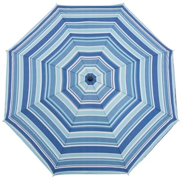 Derby by Doppler Sonnenschirm / Gartenschirm "Como 160", blau gestreift, Ø 160 cm