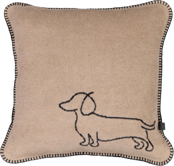 Cawö Kissenhüllen We Love Dogs Companion 62480-93 schwarz/beige 50x50