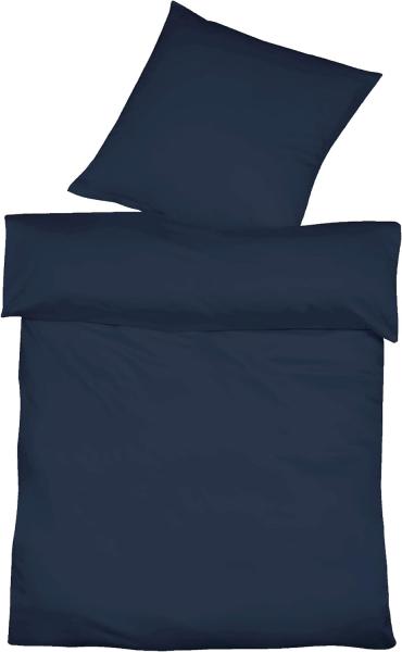 Fleuresse Halbleinen-Bettwäsche Provence, navy 200x220 / 2x80x80