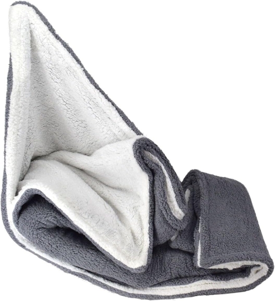 Teddydecke 150x200cm Herzen oder grau/weiß Lammfelloptik Kuscheldecke grau/weiß