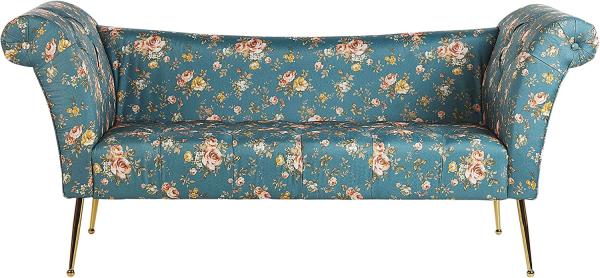 Chaiselongue Polsterbezug seeblau Blumenmuster NANTILLY