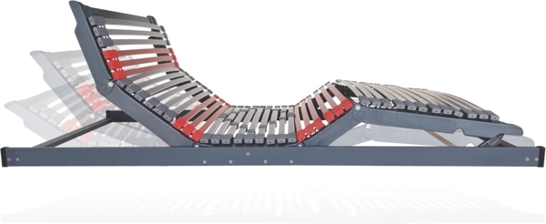 Lattenrost mit Motor Terra Med Ultra Flachmotor Lattenrost (Bettkastengeeignet), Matratzen Perfekt, Kopfteil und Fußteil elektrisch, kein Raumbedarf unterhalb des Rahmens, mit Härteverstellung, 90x200 cm