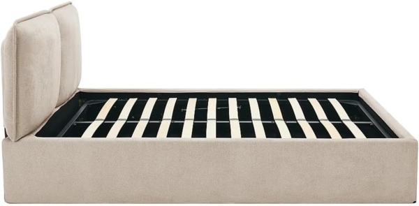 Vente-unique - Bett mit Stauraum mit abnehmbarem Bezug – 140 x 190 cm – Stoff – Beige – TENESE Bild 7