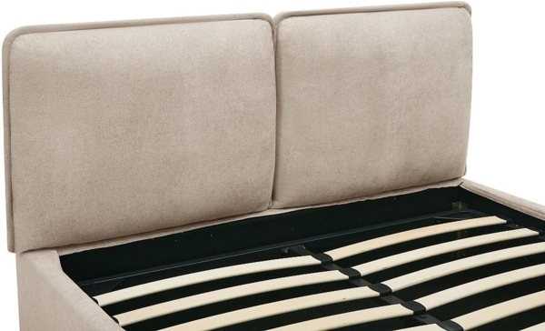 Vente-unique - Bett mit Stauraum mit abnehmbarem Bezug – 140 x 190 cm – Stoff – Beige – TENESE Bild 8