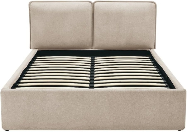 Vente-unique - Bett mit Stauraum mit abnehmbarem Bezug – 140 x 190 cm – Stoff – Beige – TENESE Bild 4