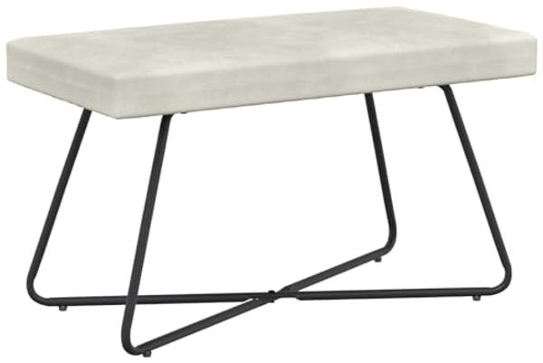 vidaXL Bank Uni Creme 80 x 40 x 45 cm Samt 42038337
