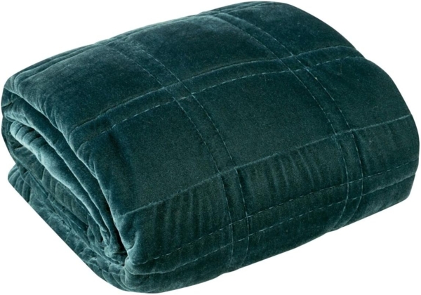 Prachtvolle Tagesdecke für Ehebett Glamour Decke KRISTIN 2 220x240 cm dunkelminze Bild 3