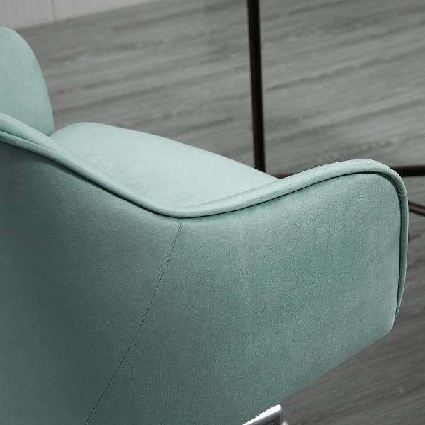Vinsetto Bürostuhl mit Wippenfunktion Home-Office-Stuhl höhenverstellbarer Schreibtischstuhl ergonomisch 360°-Drehräder Samt-Touch-Polyester Nylon Grün 61 x 59 x 80,5-90,5 cm Bild 9